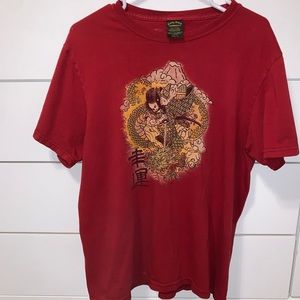 lucky brand vintage red graphic t shirt